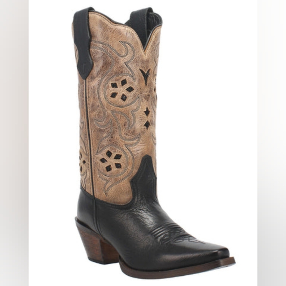 Laredo Black and Tan Heeled Boots